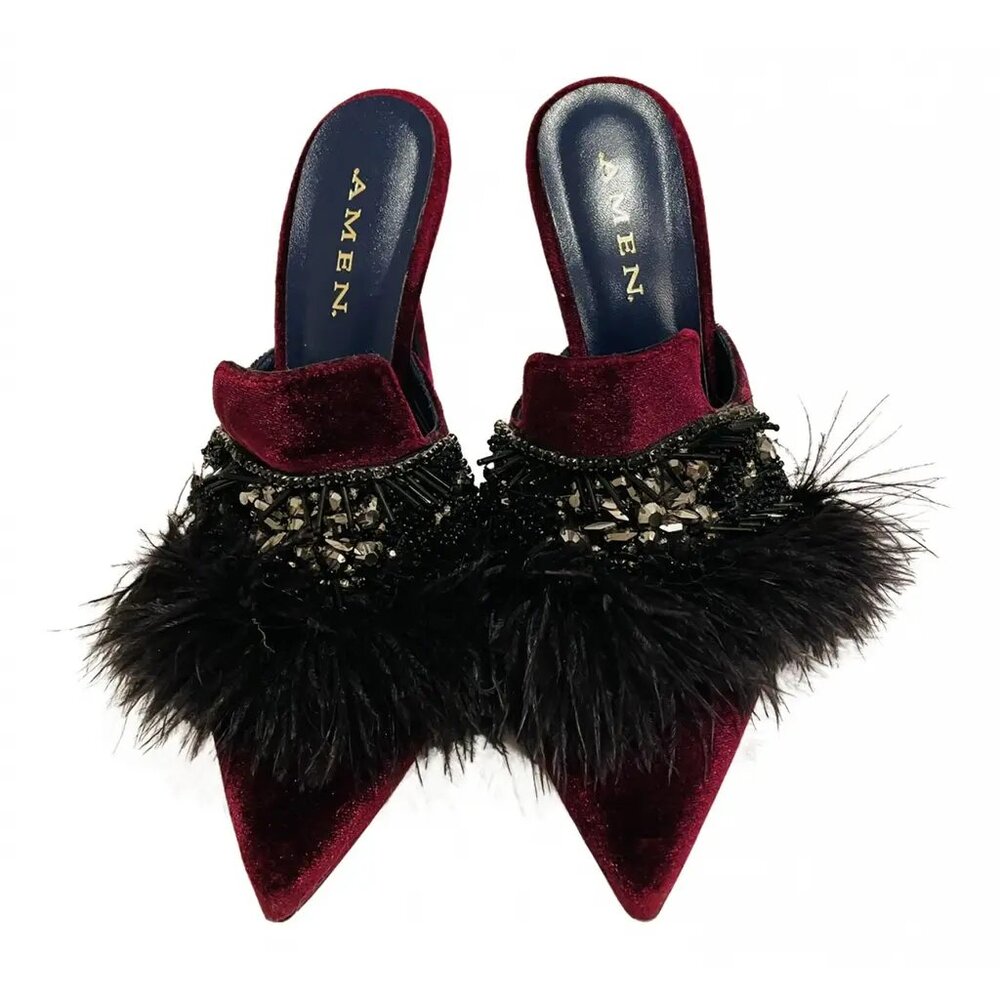 Amen Italy Feather Heels 9